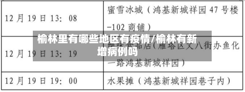 榆林里有哪些地区有疫情/榆林有新增病例吗-第3张图片