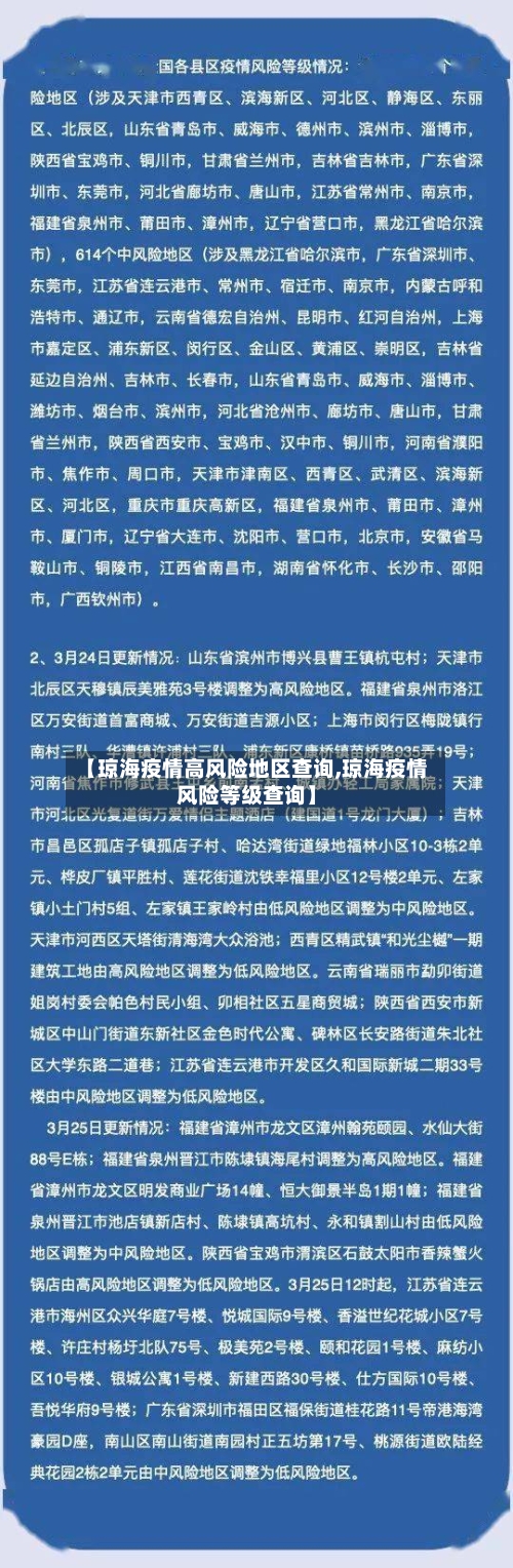 【琼海疫情高风险地区查询,琼海疫情风险等级查询】
