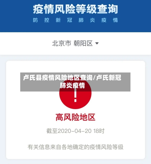 卢氏县疫情风险地区查询/卢氏新冠肺炎疫情